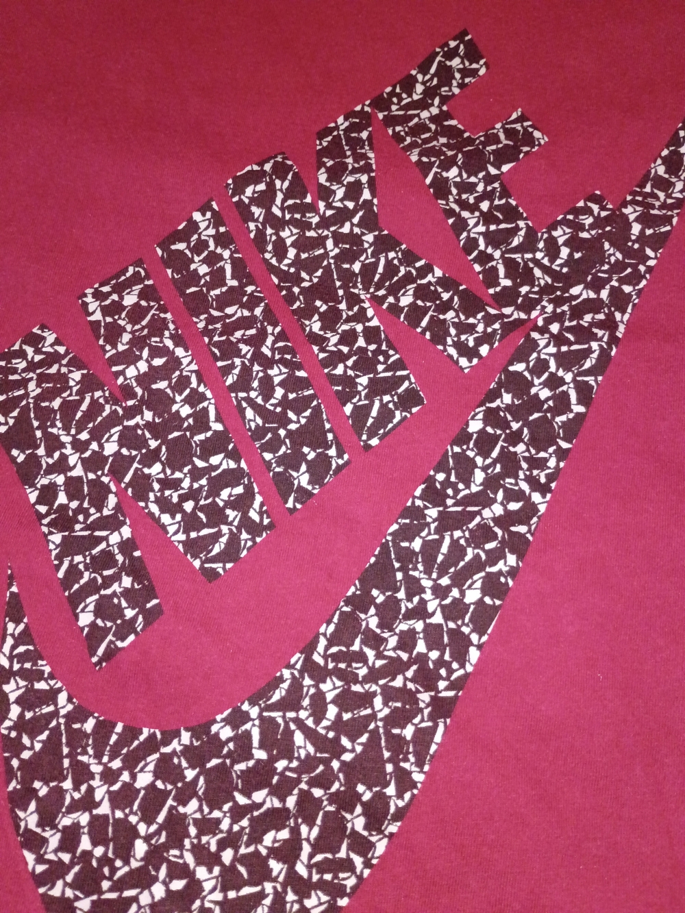 Nike Red Girls' Tee with Black Patterned Swoosh - Picture 2 of 3